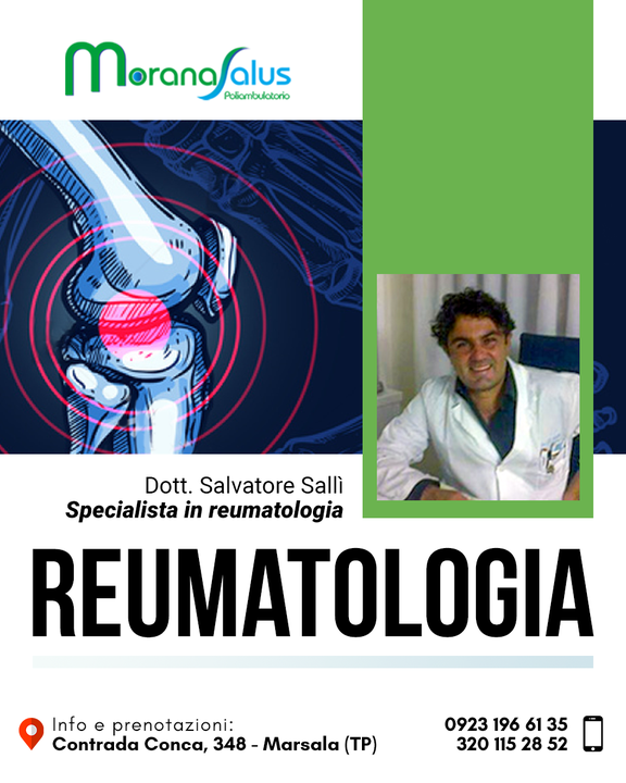 Presso il poliambulatorio Morana Salus puoi prenotare la tua visita #reumatologica per la cura del tuo apparato muscolo-scheletrico ed i tessuti connettivi dell'organismo.