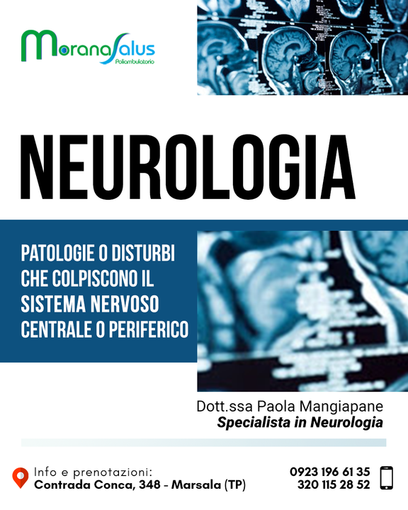 Presso il poliambulatorio Morana Salus puoi prenotare una visita #Neurologica, una #elettromiografia o i #potenzialievocati per rilevare eventuali patologie o disturbi che colpiscono il sistema nervoso centrale o quello periferico.