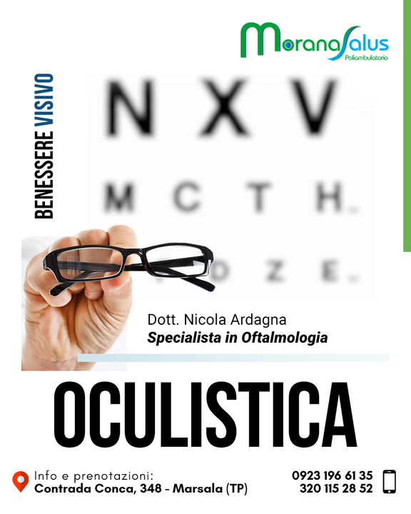 Presso il Poliambulatorio Morana Salus puoi prenotare una visita #Oculistica per il tuo #Benessere #Visivo 🧐👨‍⚕️👁️