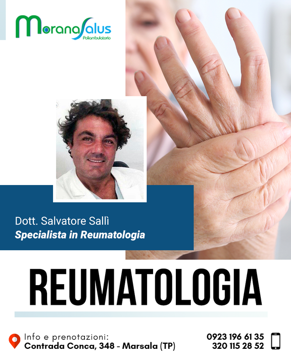 Presso il poliambulatorio Morana Salus puoi prenotare la tua visita #reumatologica per la cura del tuo apparato muscolo-scheletrico ed i tessuti connettivi dell'organismo.