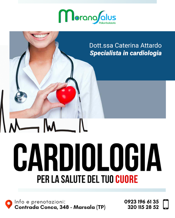 Presso il Poliambulatorio Morana Salus puoi prenotare la tua visita cardiologica per la salute del tuo #cuore 💓