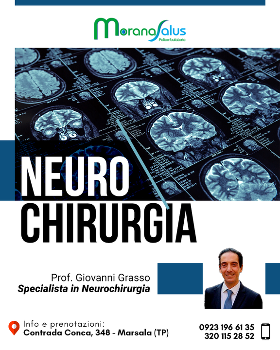 Presso il poliambulatorio Morana Salus puoi prenotare la tua visita #neurochirurgica per il trattamento chirurgico dei problemi che coinvolgono il cervello, la colonna vertebrale, i nervi periferici e le arterie presenti nel collo. 😊