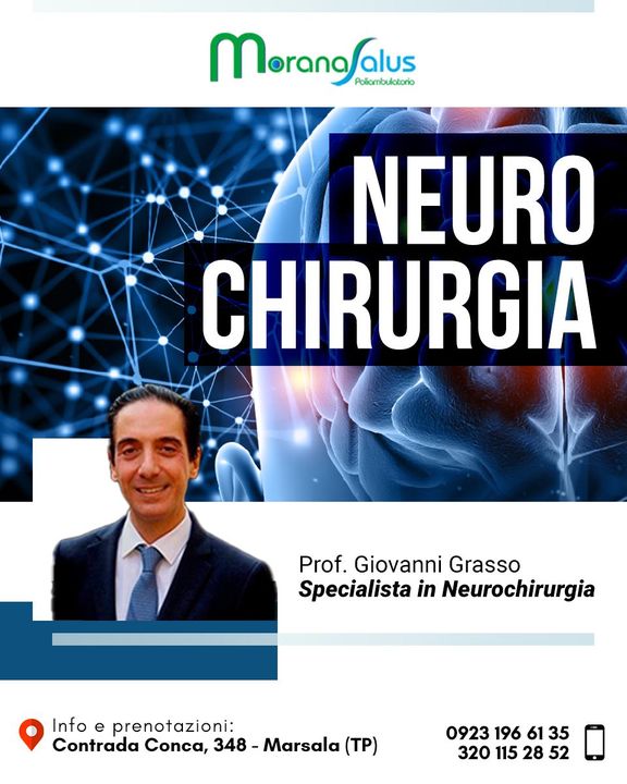👨‍⚕️ Presso il poliambulatorio Morana Salus  puoi prenotare la tua visita #Neurochirurgica con il Prof. Giovanni Grasso, specializzato in Neurochirurgia.