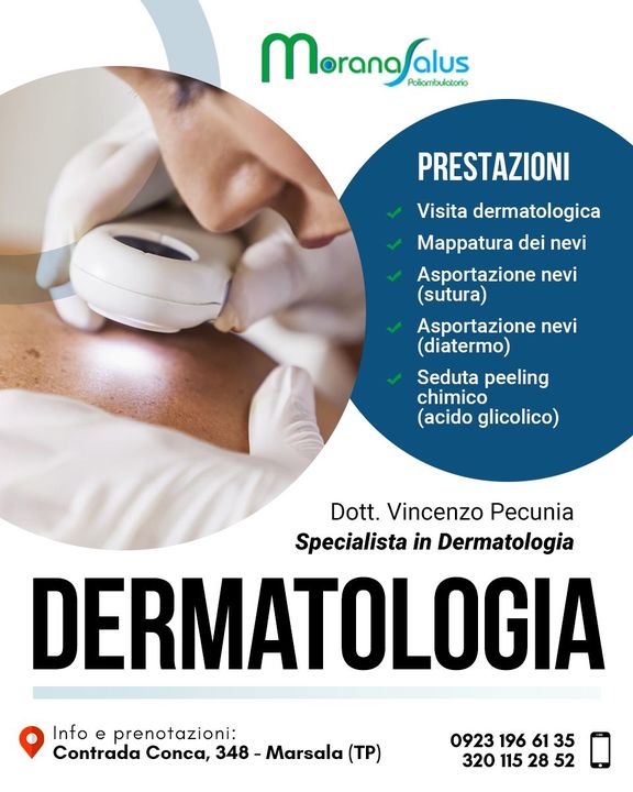 👨‍⚕️ Presso il poliambulatorio @MoranaSalus puoi prenotare la tua consulenza #dermatologica con il Dott. Vincenzo Pecunia, specializzato in Dermatologia.
