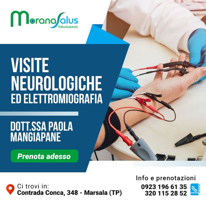 👩‍⚕️ Presso il poliambulatorio Morana Salus puoi prenotare la tua visita #Neurologica o una #Elettromiografia con la Dott.ssa Paola Mangiapane, specializzata in Neurologia.