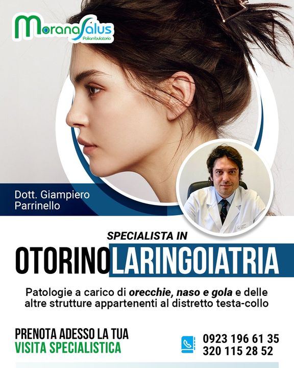 Prenota adesso la tua #visita #OTORINOLARINGOIATRICA con il Dott. Giampiero Parrinello, Specialista in Otorinolaringoiatria e Chirurgia Oncologica Cervico-Facciale.
