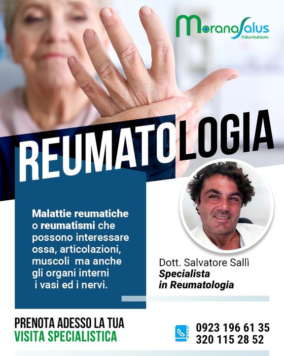 Prenota adesso la tua #visita #REUMATOLOGICA con il Dott. Salvatore Sallì, specialista in Reumatologia.