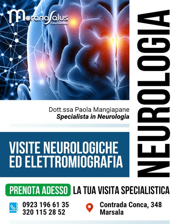 👩‍⚕️ Presso il poliambulatorio Morana Salus puoi prenotare la tua visita #Neurologica o una #Elettromiografia con la Dott.ssa Paola Mangiapane, specializzata in Neurologia.