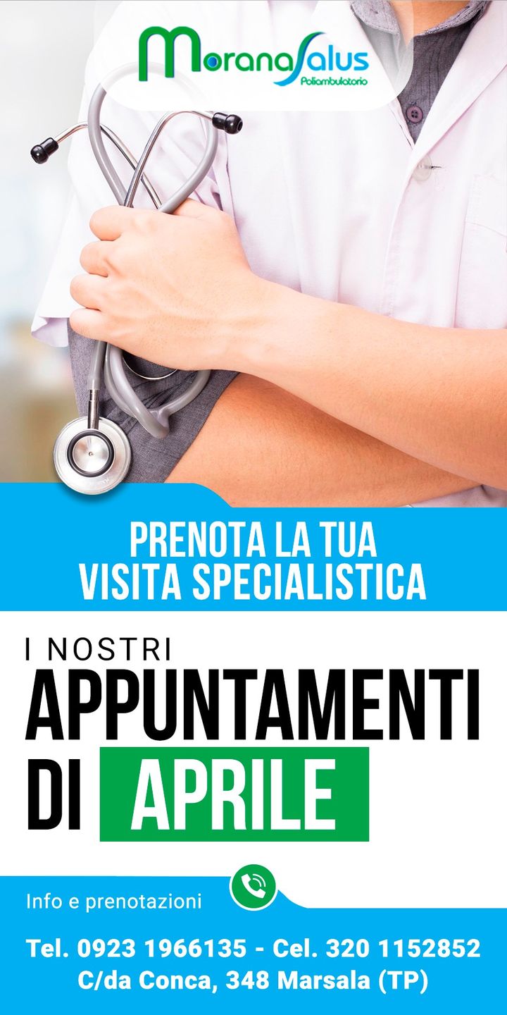 I nostri #APPUNTAMENTI di #APRILE 2023:

➡️ #Neuropsichiatria
Dott. Benedetto Morana 03