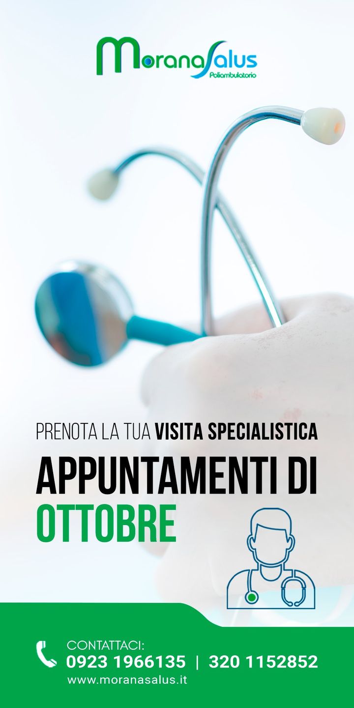 I nostri #APPUNTAMENTI di #OTTOBRE 2023:

➡️ #Neuropsichiatria
Dott. Benedetto Morana 2/9/16/23/30