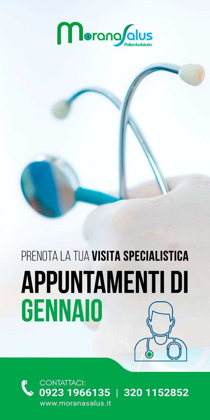 I nostri appuntamenti di Gennaio 2024:

➡️ #Neuropsichiatria
Dott. Benedetto Morana 8/15/22/29