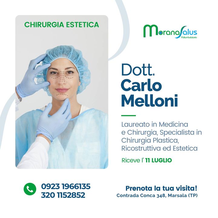 👨‍⚕️ Il giorno 𝟭𝟭 𝗟𝗨𝗚𝗟𝗜𝗢 il 𝐃𝐨𝐭𝐭. 𝐂𝐚𝐫𝐥𝐨 𝐌𝐞𝐥𝐥𝐨𝐧𝐢, Specialista